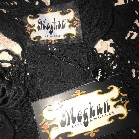 Meghan Fabulous LA *Guadalupe* black cotton crochet boho festival vest S - Picture 6 of 6